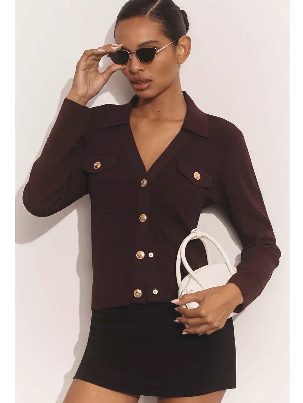 NWT Anthropologie Maeve Collared Button Cardigan